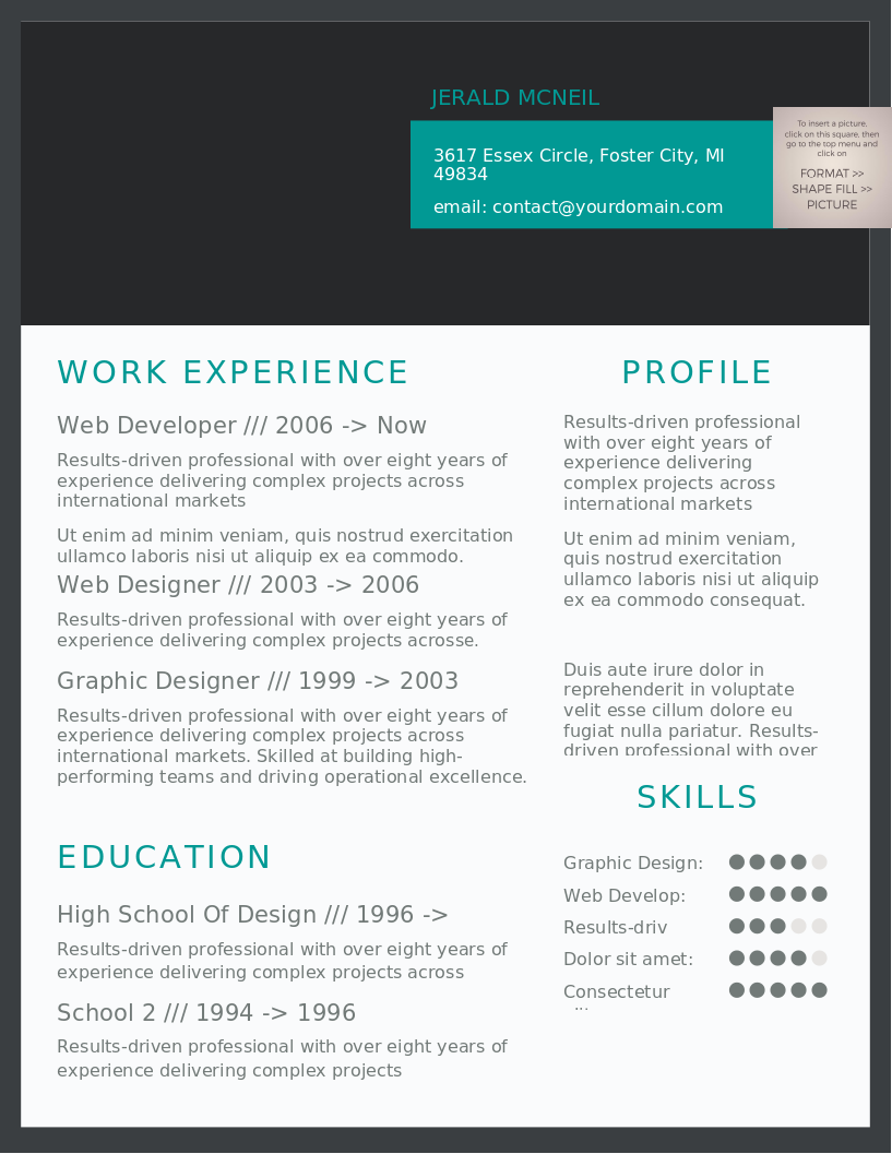 Stylish Header CV – anteprima